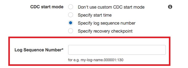 Configuración de tareas para CDC - LOG